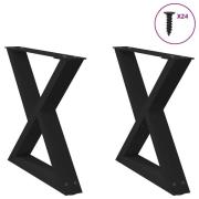 vidaXL Soffbordsben 2 st svarta 60x(42-43,3) cm stål