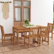 vidaXL 7-delad trädgårdsmatgrupp 160x80 cm massiv teak