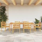 vidaXL Matgrupp för trädgården 7 delar massiv teak