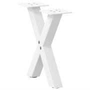 vidaXL Soffbordsben X-formade 2 st vit 37x(30-31) cm stål