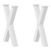 vidaXL Matbordsben X-formade 2 st vita 50x(72-73) cm stål