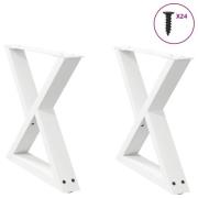 vidaXL Soffbordsben 2 st vita 60x(42-43,3) cm stål
