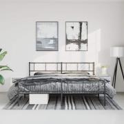 vidaXL Sängram med huvudgavel och fotgavel svart metall 193x203 cm