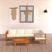vidaXL 6-delad trädgårdsloungegrupp med kuddar 100x60 cm akaciaträ