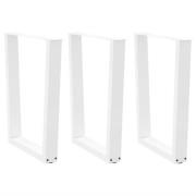 vidaXL Matbordsben V-formade 3 st vit 70x(72-73,3) cm stål
