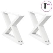 vidaXL Soffbordsben 2 st vita 60x(30-31,3) cm stål