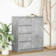 vidaXL Skänk med lådor betonggrå 71x35x84 cm konstruerat trä