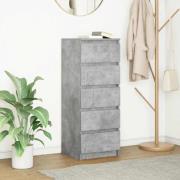 vidaXL Skänk med lådor betonggrå 37,5x35x99 cm konstruerat trä