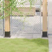 vidaXL Stolpbaser, fyrkant, 4 st, 121x121 mm pulverlackerat stål