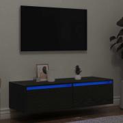 vidaXL Tv-bänk med LED-belysning svart 100X35,5x25 cm