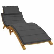 vidaXL Solsängsdyna melerad antracit 186x58x4 cm tyg