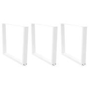 vidaXL Matbordsben V-formade 3 st vita 100x(72-73,3) cm stål