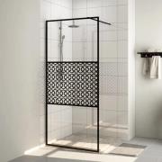 vidaXL Duschvägg med klart ESG-glas 90x195 cm svart