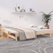 vidaXL Utdragbar dagbädd 2x(75x190) cm massiv furu