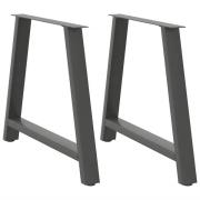vidaXL Matbordsben A-formade 2 st antracit 100x(72-73) cm stål