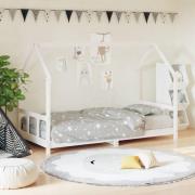 vidaXL Sängram för barn vit 90x190 cm massiv furu