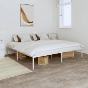 vidaXL Sängram metall vit 200x200 cm