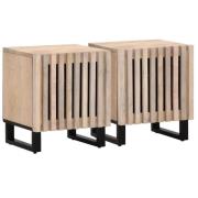 vidaXL Sängbord 2 st 40x34x46 cm massivt blekt mangoträ