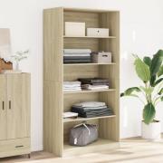 vidaXL Garderob sonoma-ek 100x50x200 cm konstruerat trä