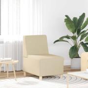 vidaXL Soffstol utan armstöd gräddvit 55 cm tyg