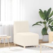 vidaXL Soffstol utan armstöd gräddvit 55 cm lockigt ullliknande tyg