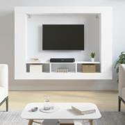 vidaXL Tv-skåp vit 152x22x113 cm konstruerat trä