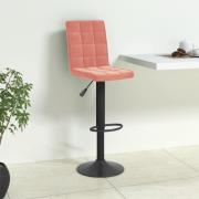 vidaXL Barstol rosa sammet