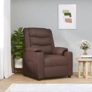 vidaXL Elektronisk reclinerfåtölj brun konstläder