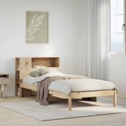 vidaXL Säng med bokhylla utan madrass 90x190cm massiv furu