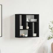 vidaXL Vägghylla svart ek 45x16x45 cm konstruerat trä