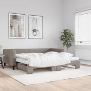 vidaXL Dagbädd med extrabädd och madrasser taupe 100x200 cm tyg