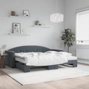 vidaXL Dagbädd utdragbar och madrasser mörkgrå 90x190 cm sammet