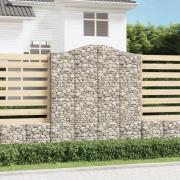 vidaXL Gabioner bågformade 12 st 200x30x220/240 cm galvaniserat järn