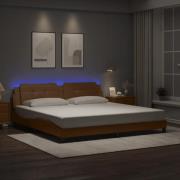 vidaXL Bed Frame with LED without Mattress "Zadar" Cappuccino 200x200 ...