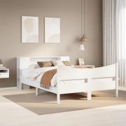 vidaXL Sängram utan madrass vit 120x200 cm massiv furu