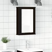 vidaXL Spegelskåp för badrum svart ek 42x12x60 cm konstruerat trä