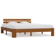 vidaXL Sängram utan madrass honungsbrun 160x200 cm massiv furu