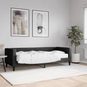 vidaXL Dagbädd med madrass svart 80x200 cm tyg