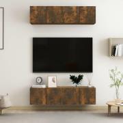 vidaXL Tv-skåp 4 st rökfärgad ek 60x30x30 cm konstruerat trä