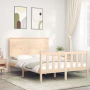 vidaXL Sängram utan madrass 140x190 cm massiv furu
