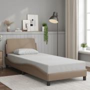 vidaXL Sängram med huvudgavel cappuccino 90x190 cm konstläder