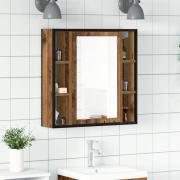 vidaXL Spegelskåp för badrum åldrat trä 60x16x60 cm konstruerat trä