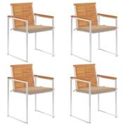 vidaXL Trädgårdsstolar med dynor 4 st massivt akaciaträ
