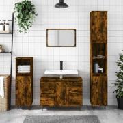 vidaXL Badrumsskåp rökfärgad ek 80x33x60 cm konstruerat trä
