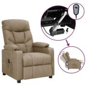 vidaXL Elektrisk reclinerfåtölj taupe tyg