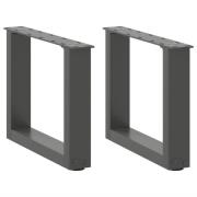 vidaXL Soffbordsben U-formade 2 st antracit 40x(30-31) cm stål