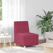 vidaXL Soffstol utan armstöd vinröd 55 cm sammet