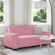 vidaXL Soffa 2-sits rosa 140 cm sammet
