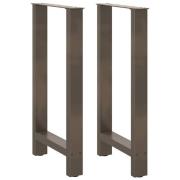 vidaXL Soffbordsben naturstål 2 st 50x(90-91) cm stål