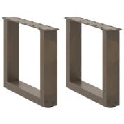 vidaXL Soffbordsben U-formade 2 st naturstål 40x(30-31) cm stål